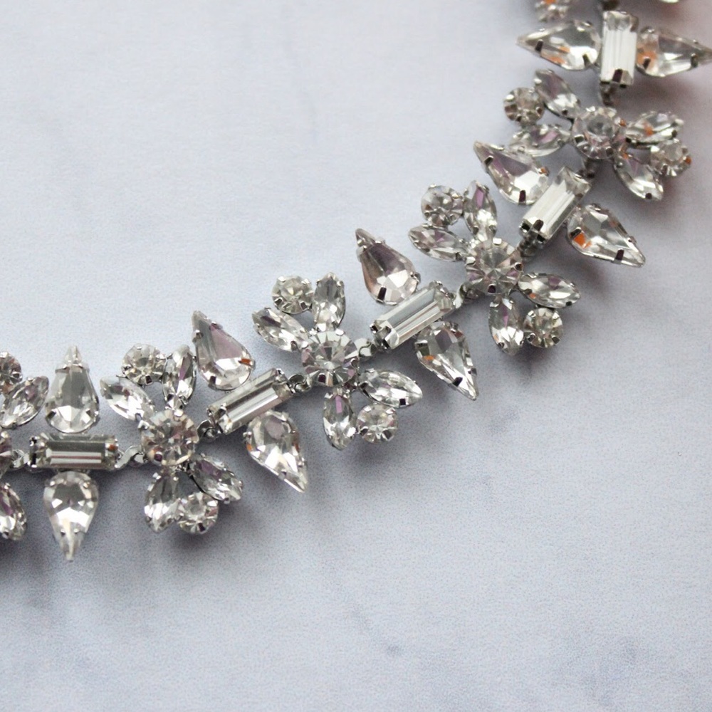 Silver Rhinestone Necklace - Picture 3 of 6